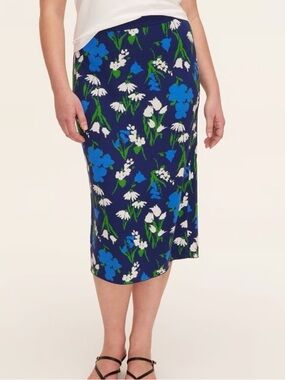 Kate spade Target Floral Midi Pencil Skirt in Navy Blue and green NWT XL